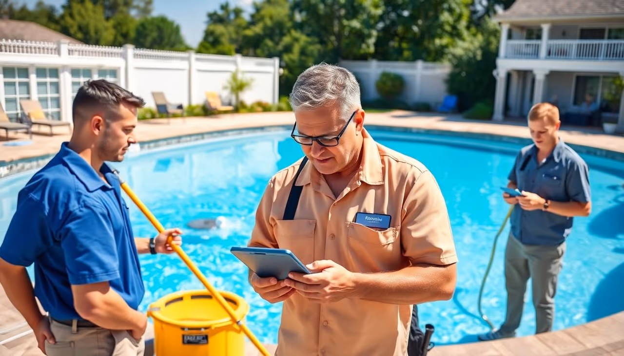 pool workers