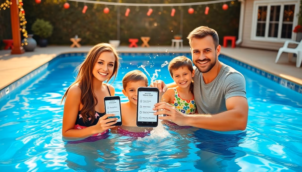 couple in pool