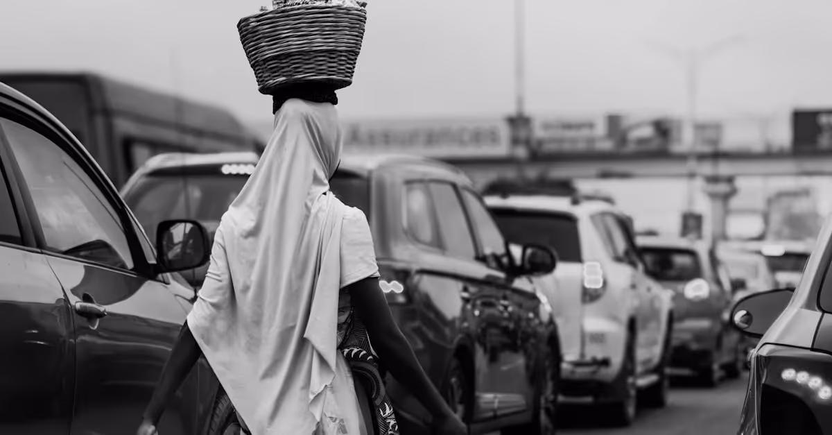 person with basket on head
