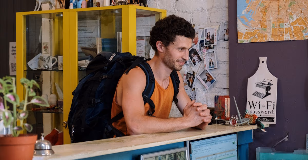 man at desk
