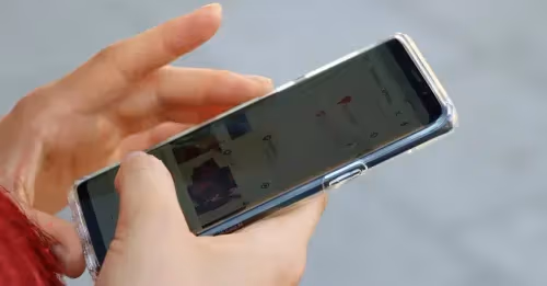 close up of smart phone in hand